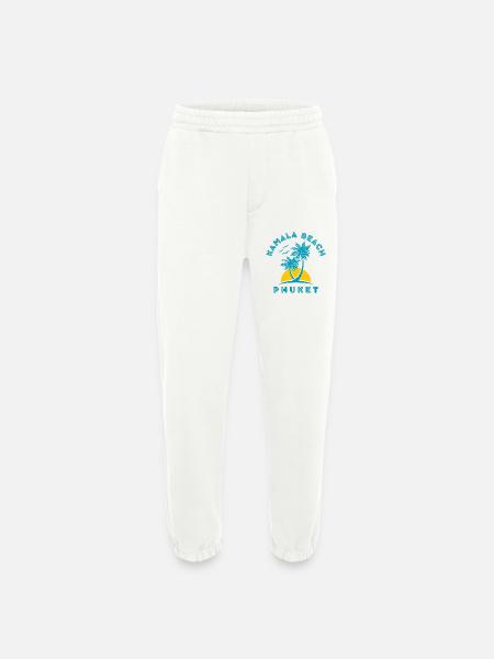 Kamala Beach Phuket Sunset Palm - Heavyweight Jogging Pants - made by SPREAD - OFF WHITE