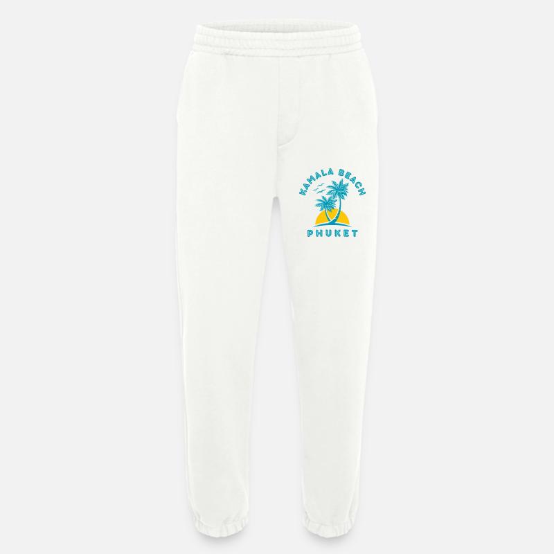 Kamala Beach Phuket Sunset Palm - Heavyweight Jogging Pants - made by SPREAD  - OFF WHITE