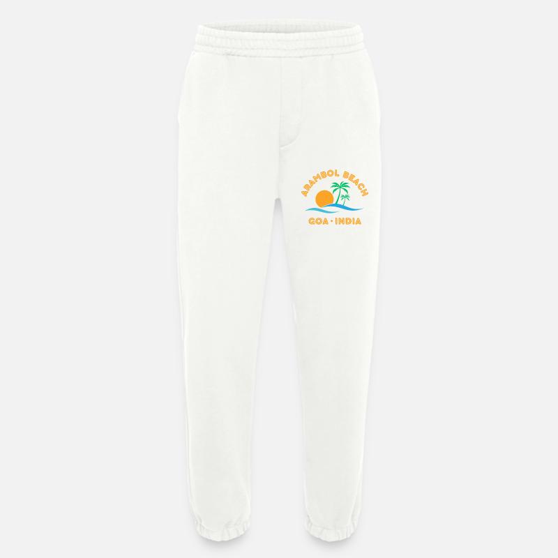 Arambol Beach Goa India Sunset Palm - Heavyweight Jogging Pants - made by SPREAD  - OFF WHITE