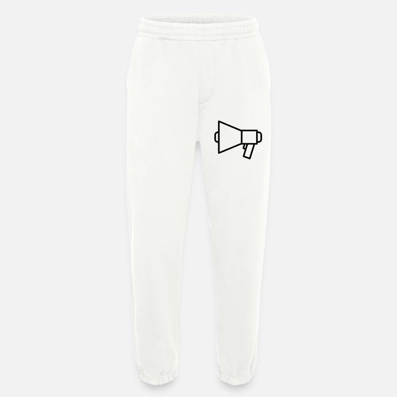 Megaphone Speaker Protest - Heavyweight Jogging Pants - made by SPREAD  - OFF WHITE
