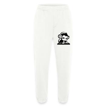 DJ monkey with headphones - Heavyweight Jogging Pants - made by SPREAD  - OFF WHITE - Front