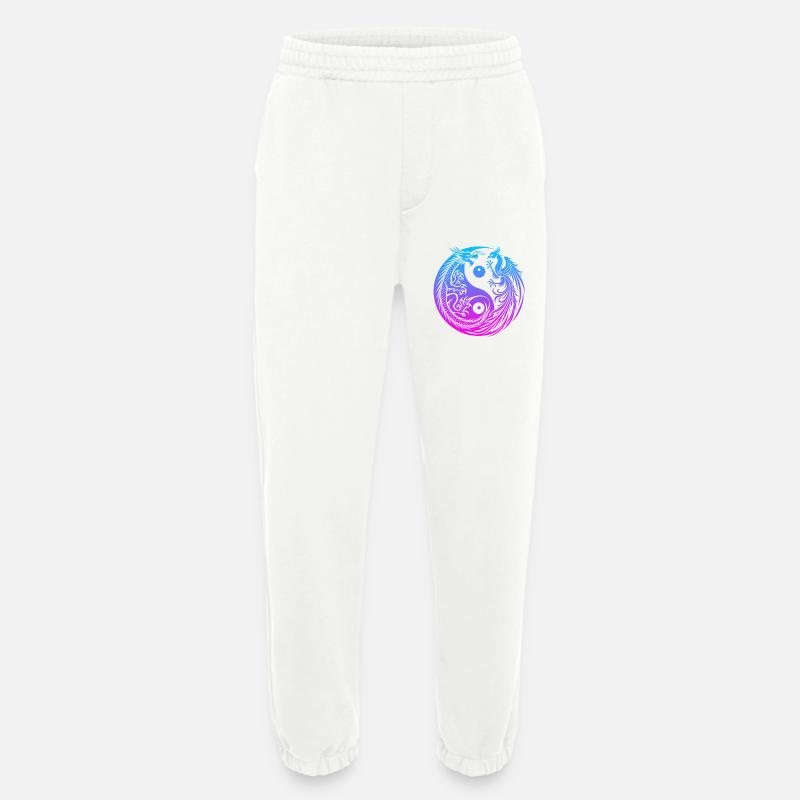 Yin Yang Dragon and Phoenix Neon - Heavyweight Jogging Pants - made by SPREAD - OFF WHITE