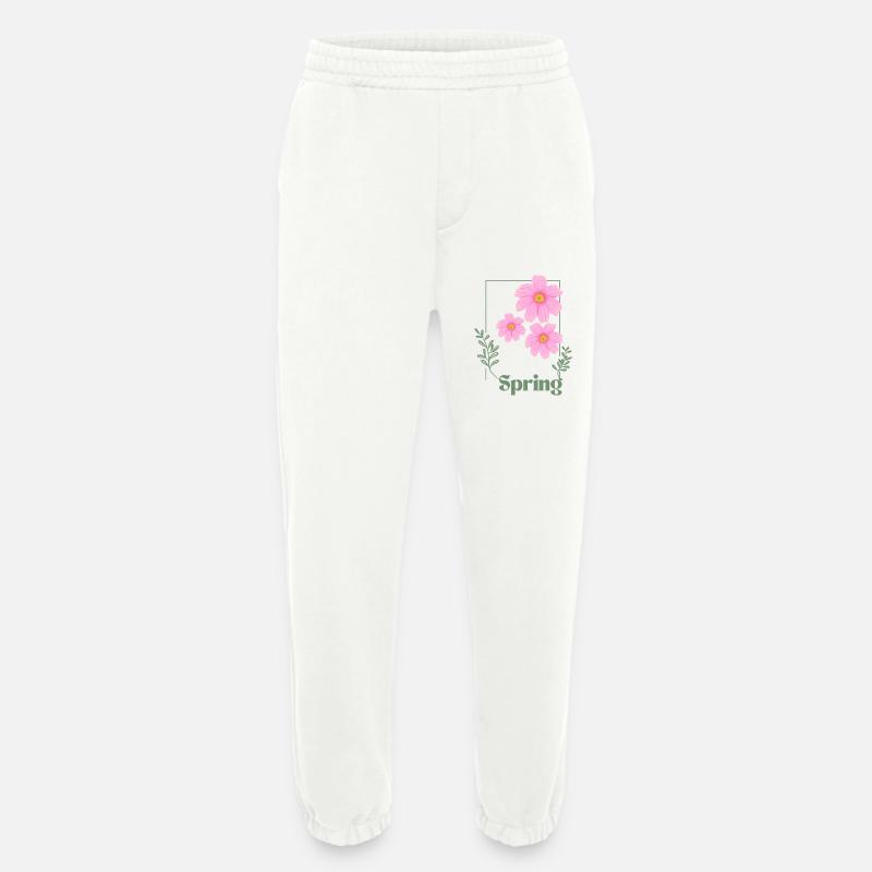 Spring Blumen Design Rosa - Heavyweight Jogginghose - made by SPREAD  - OFF WHITE