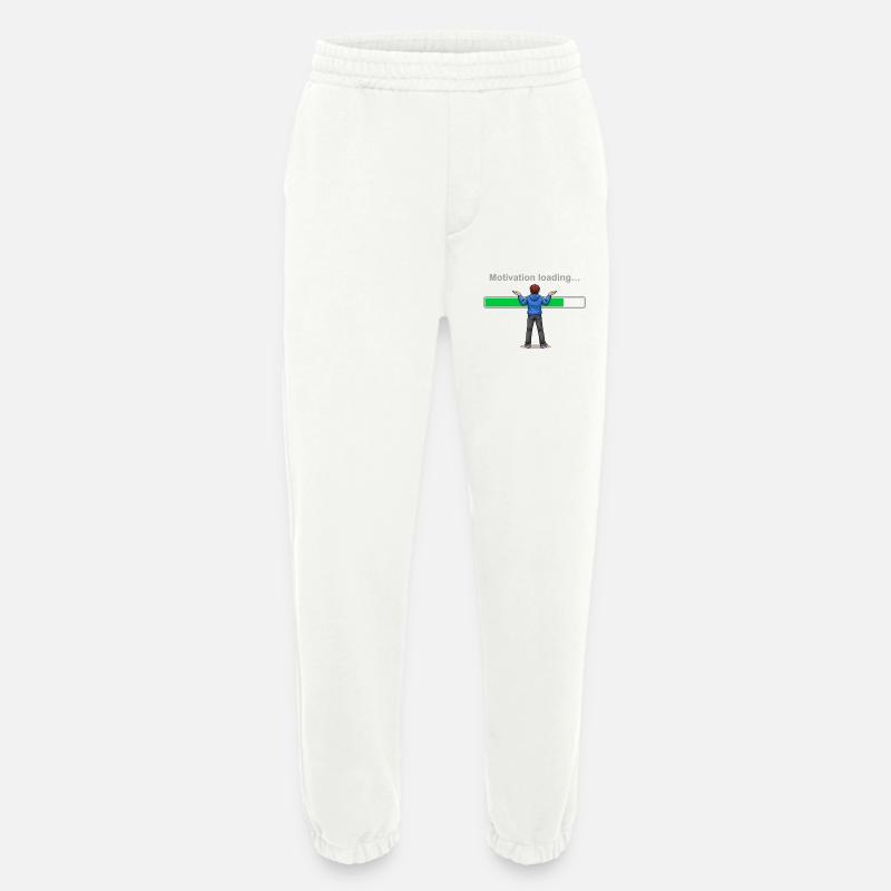 Motivation Loading… Please Wait - Heavyweight Jogging Pants - made by SPREAD  - OFF WHITE