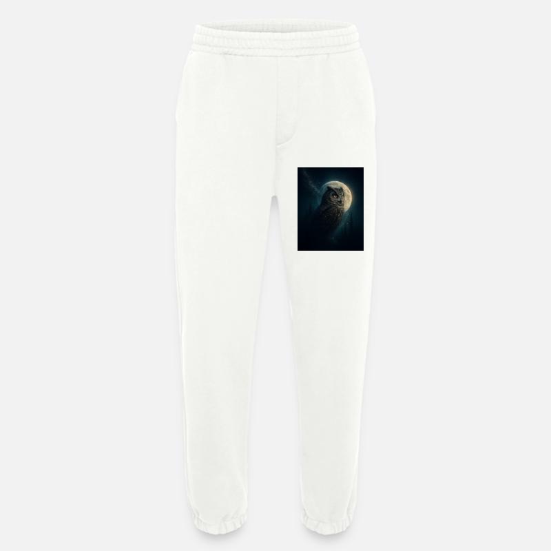 Eule im Nachtwald - Heavyweight Jogginghose - made by SPREAD  - OFF WHITE