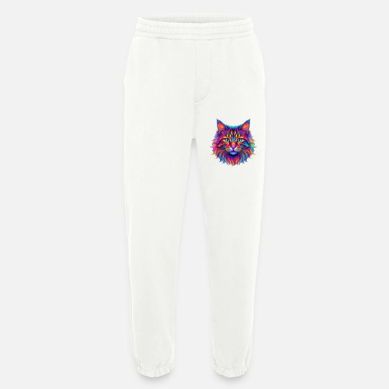 Neon Katzenkopf Farbexplosion - Heavyweight Jogginghose - made by SPREAD  - OFF WHITE