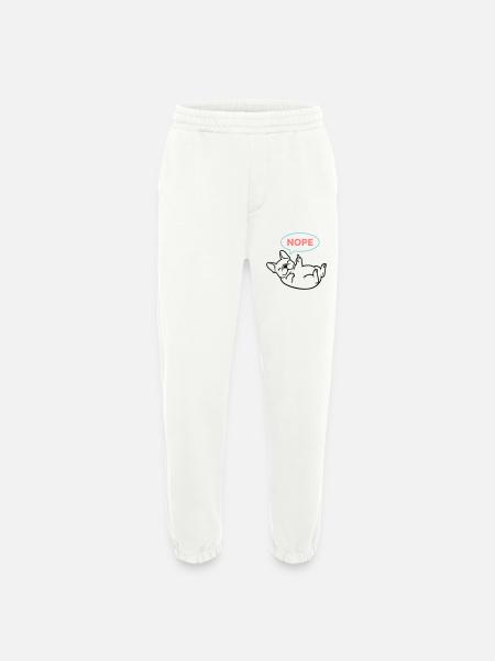 Frenchie Hund Nope Comic Bunt - Heavyweight Jogginghose - made by SPREAD  - OFF WHITE