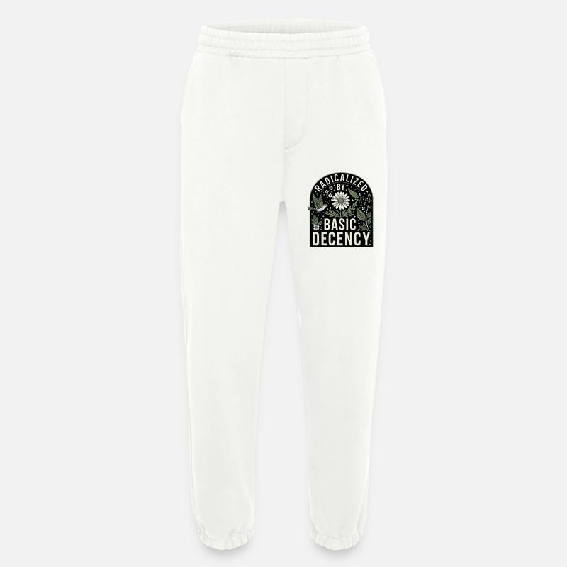 Radicalized By Basic Decency Statement Shirt - Heavyweight Jogging Pants - made by SPREAD  - OFF WHITE