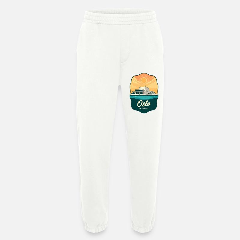 Osloer Opernhaus Retro-Sonnenuntergangsabzeichen - Heavyweight Jogginghose - made by SPREAD  - OFF WHITE