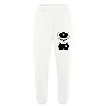 Frenchie Policeman Dog Black - Heavyweight Jogging Pants - made by SPREAD  - OFF WHITE - Front