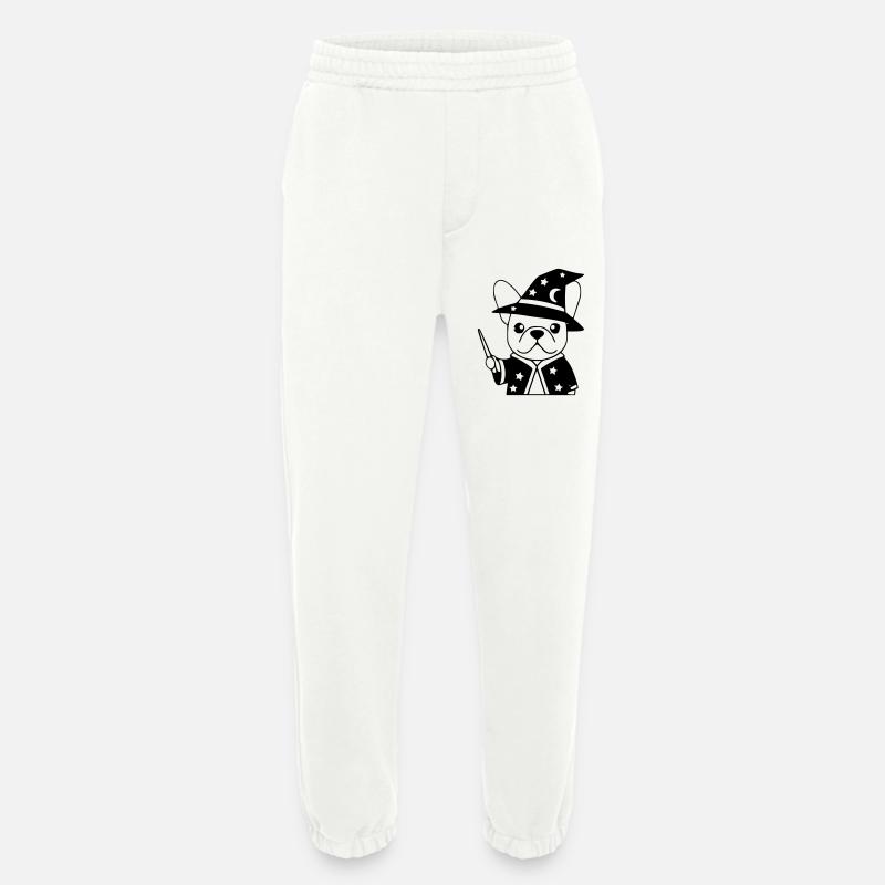 Frenchie Wizard Magic Outline - Heavyweight Jogging Pants - made by SPREAD  - OFF WHITE