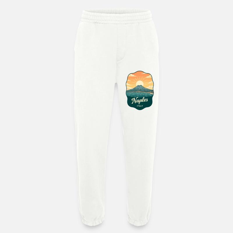 Neapel Mount Vesuvius Retro Reiseabzeichen - Heavyweight Jogginghose - made by SPREAD  - OFF WHITE