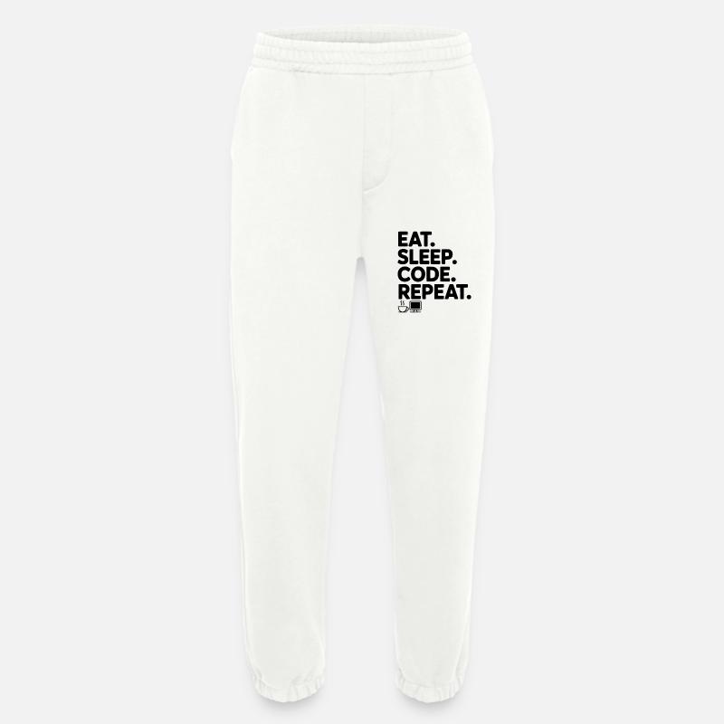 Eat. Sleep. Code. Repeat. - Heavyweight Jogging Pants - made by SPREAD  - OFF WHITE