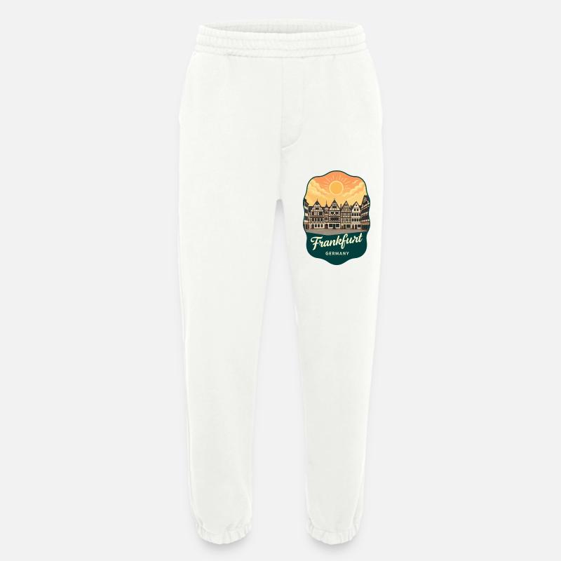 Frankfurt Romer Retro Sunset Reiseabzeichen - Heavyweight Jogginghose - made by SPREAD  - OFF WHITE