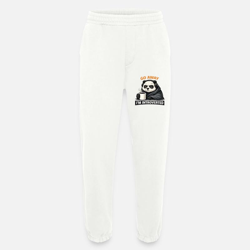 Introvert Panda Coffee Tee - Heavyweight Jogging Pants - made by SPREAD  - OFF WHITE
