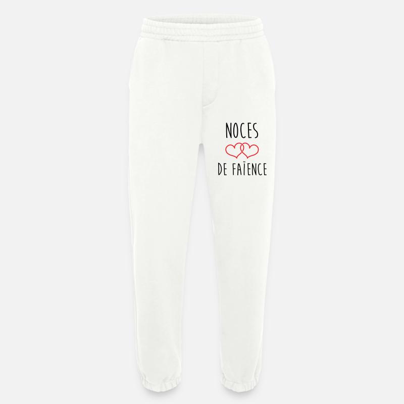 Lertøjsbryllup 9 års ægteskab - Heavyweight organic joggingbukser made in EU - OFF WHITE