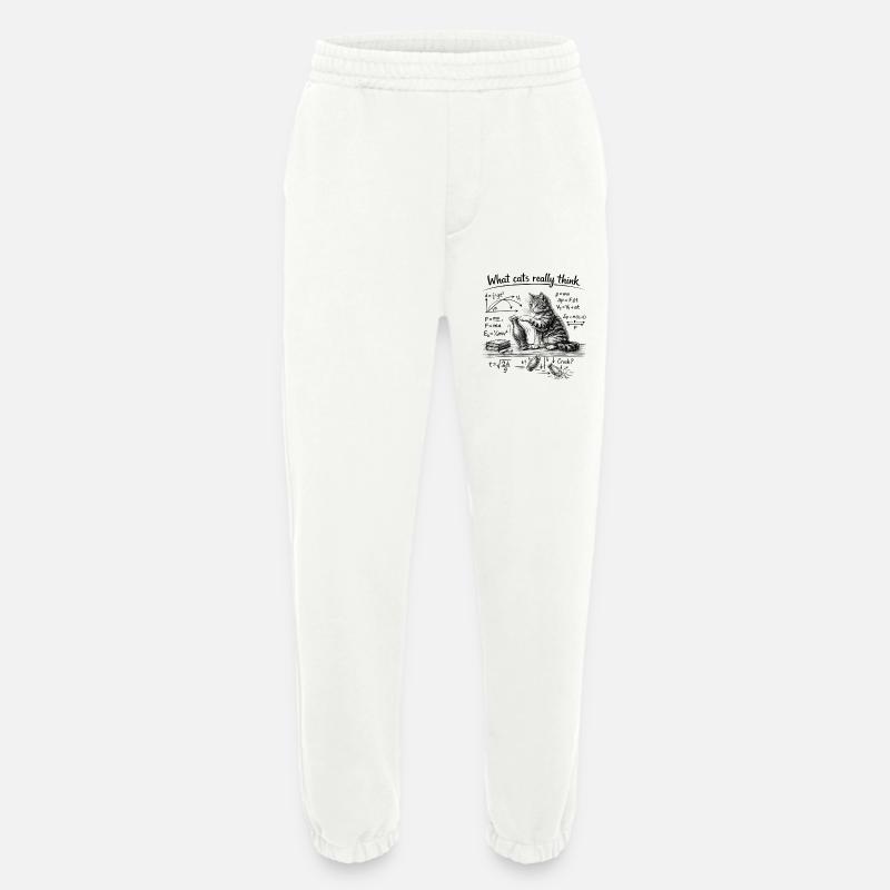 Katze, Physik, What cats really think - Heavyweight Jogginghose - made by SPREAD  - OFF WHITE