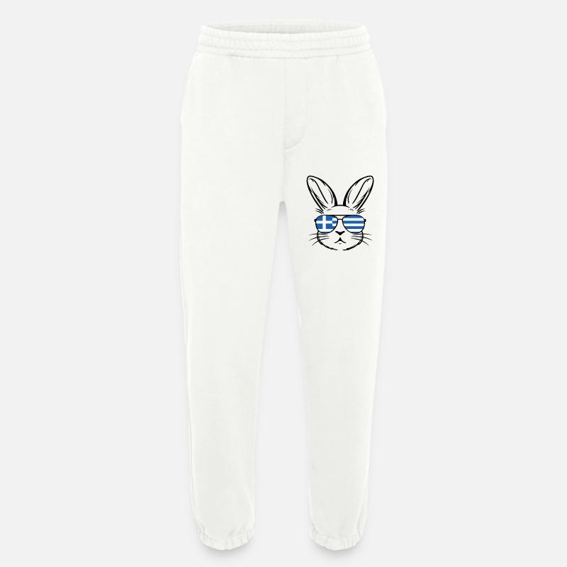 Greek Easter Greek Flag Easter Bunny - Heavyweight Jogging Pants - made by SPREAD  - OFF WHITE