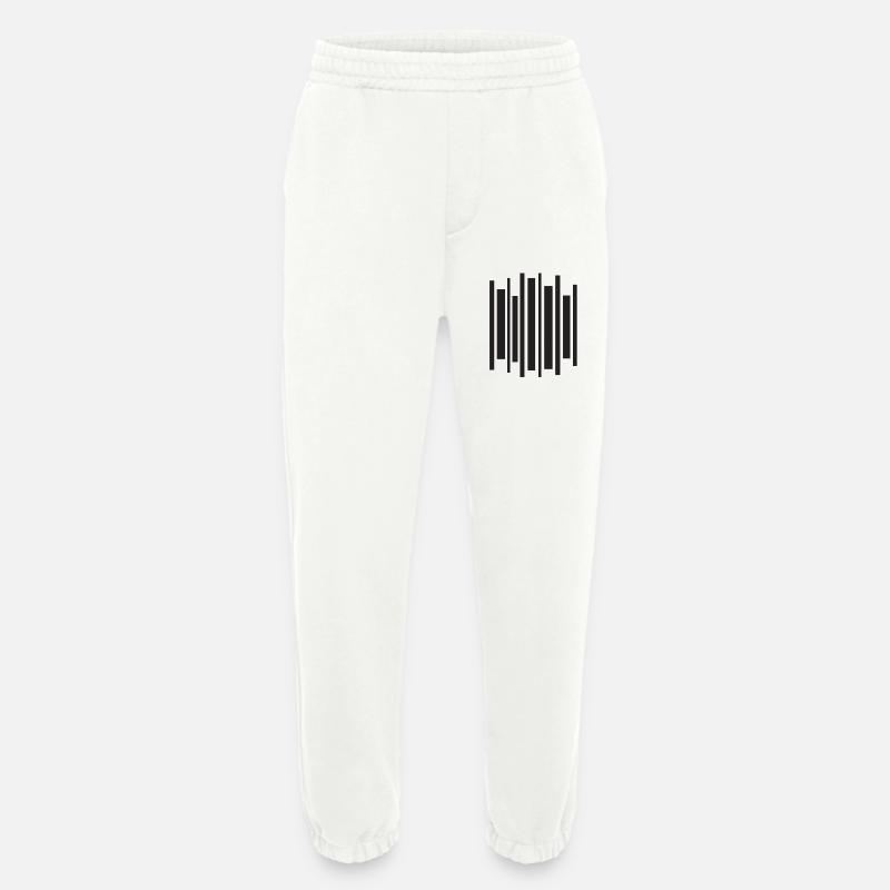 Geometric Equalizer Pulse - Heavyweight Jogging Pants - made by SPREAD  - OFF WHITE