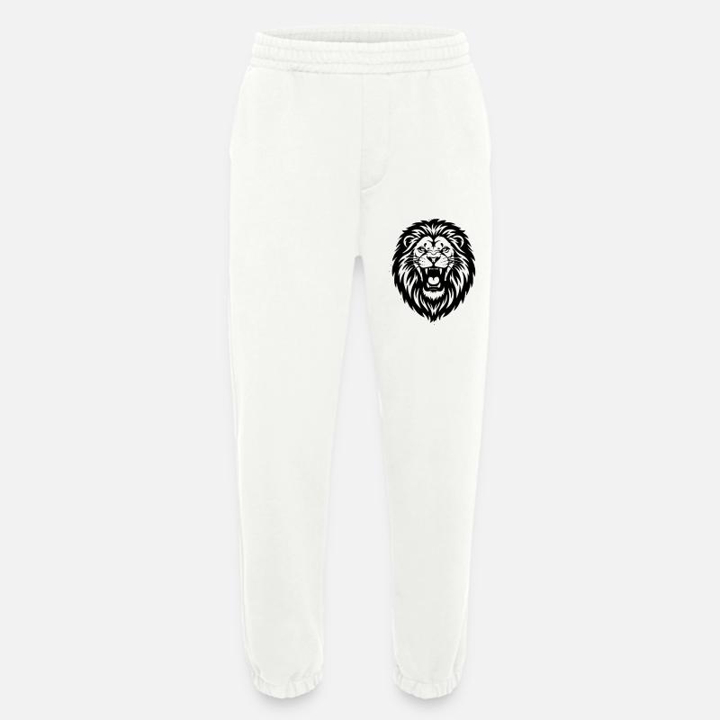 Löwe Kopf brüllend Silhouette - Heavyweight Jogginghose - made by SPREAD  - OFF WHITE