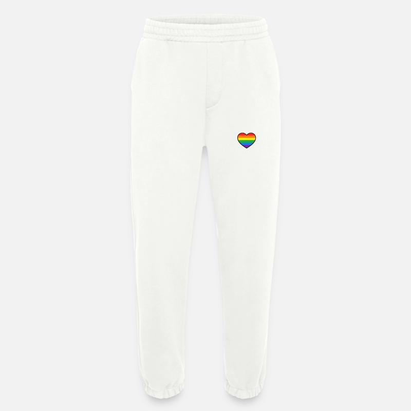 Herz mit Pride-Regenbogenstreifen - Heavyweight Jogginghose - made by SPREAD  - OFF WHITE