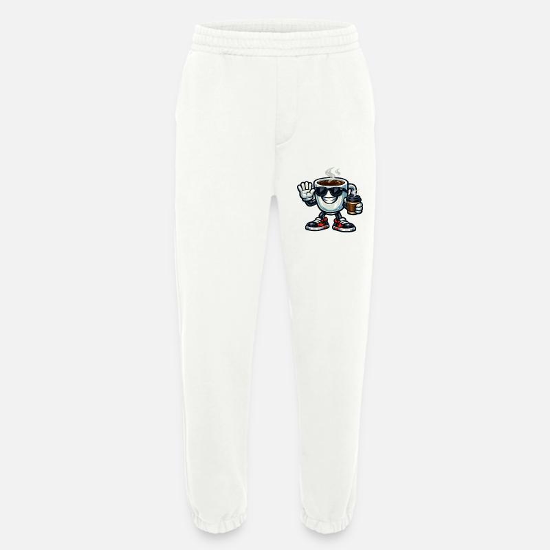 Kaffee-Maskottchen mit Sonnenbrille - Heavyweight Jogginghose - made by SPREAD  - OFF WHITE