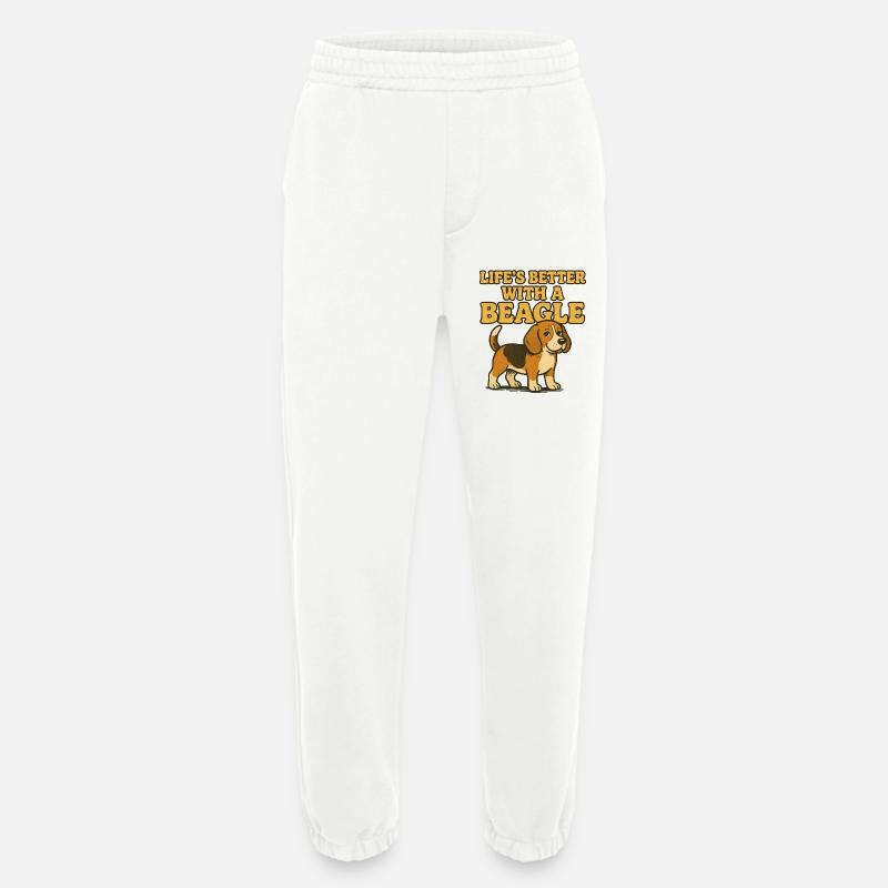 Beagle Life Better With A Beagle - Heavyweight Jogging Pants - made by SPREAD  - OFF WHITE