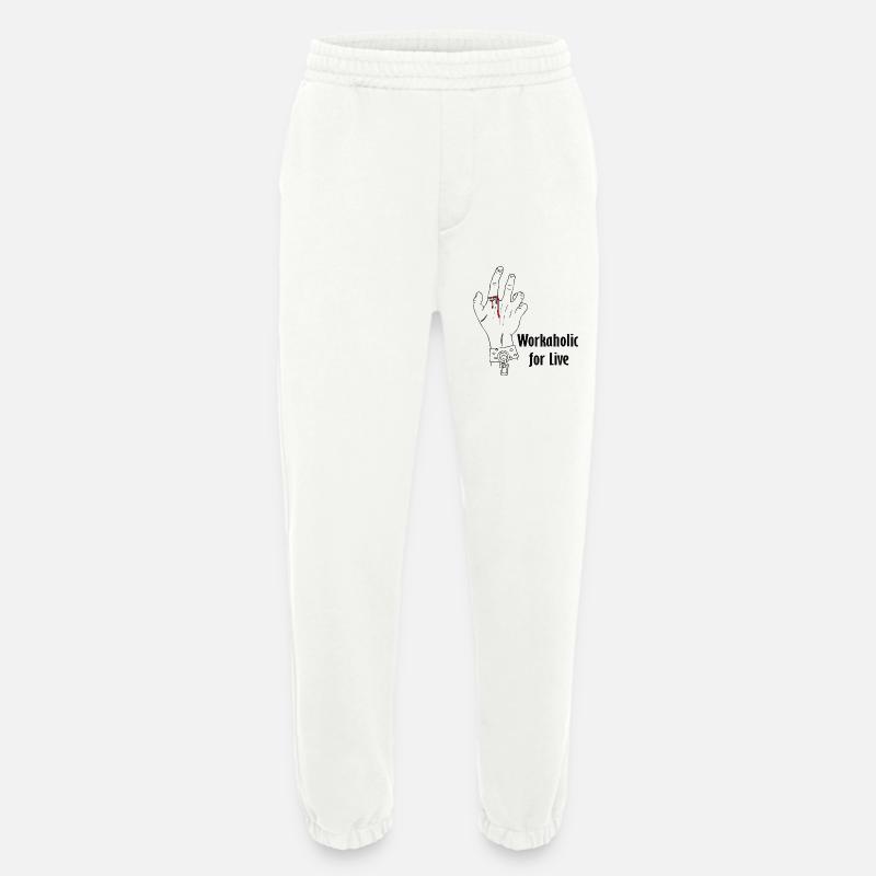 Workaholic for live - Heavyweight Jogginghose - made by SPREAD  - OFF WHITE