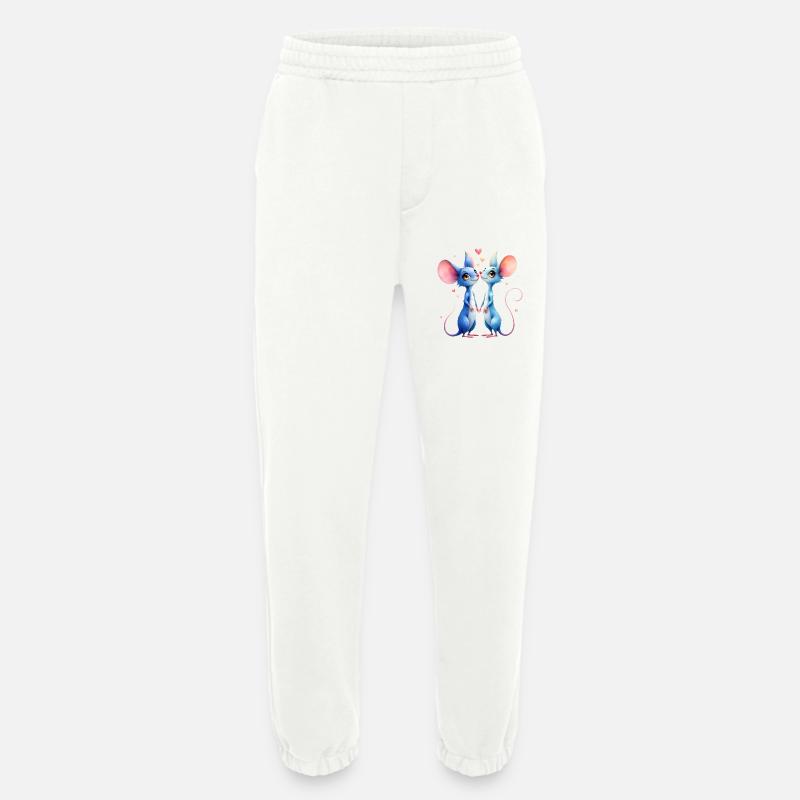 Blaue Mäuse verliebt - Heavyweight Jogginghose - made by SPREAD  - OFF WHITE