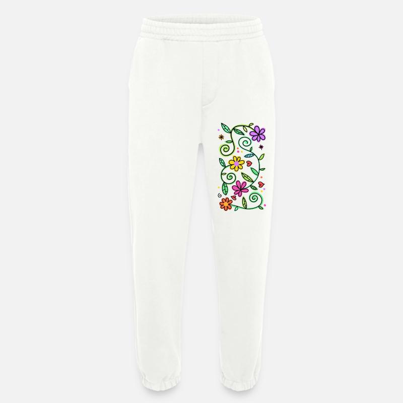 Dekorative Doodle-Gänseblümchen - Heavyweight Jogginghose - made by SPREAD  - OFF WHITE