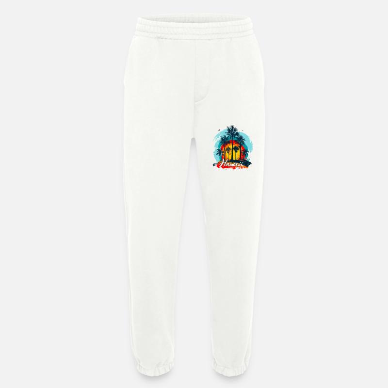 Palm Sunset Hawaii Splash - Heavyweight Jogginghose - made by SPREAD  - OFF WHITE