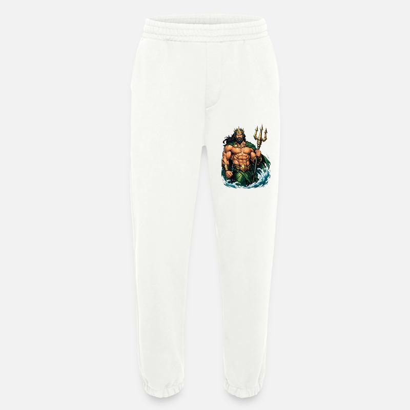 Re Poseidone con il Tridente - Pantaloni sportivi ecologici Heavyweight Made in UE - OFF WHITE