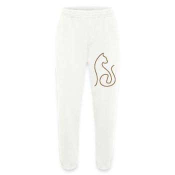 Katze Linienkunst Katzen Design - Heavyweight Jogginghose - made by SPREAD  - OFF WHITE - Vorne