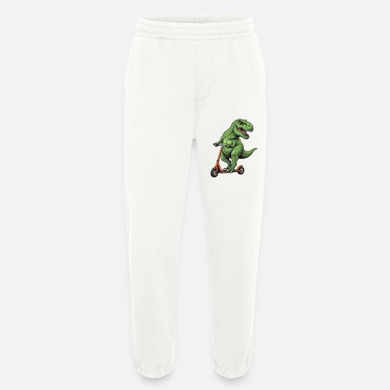 Dinosaurier-Roller T-Rex auf Scooter-Geschenken - Heavyweight Jogginghose - made by SPREAD  - OFF WHITE