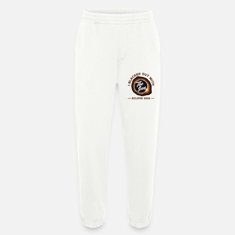 Solar eclipse 2026, August 12 - Heavyweight Jogging Pants - made by SPREAD  - OFF WHITE
