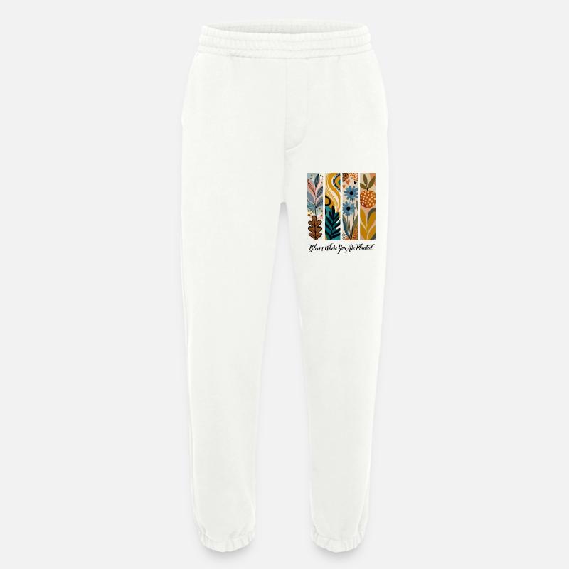 Blooming Botanical Panel Collage - Heavyweight Jogging Pants - made by SPREAD  - OFF WHITE