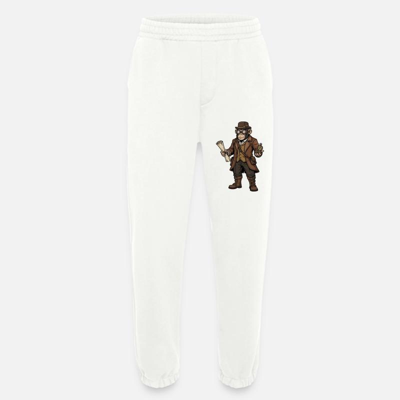 Monkey Explorer Steampunk Retro-Abenteuer - Heavyweight Jogginghose - made by SPREAD  - OFF WHITE