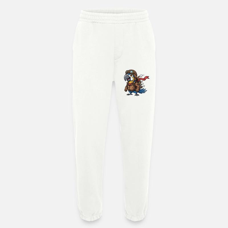 Parrot Aviator Steampunk Flight Adventure - Heavyweight Jogging Pants - made by SPREAD  - OFF WHITE