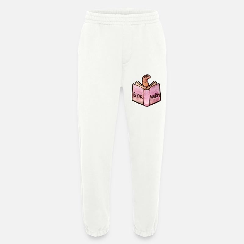 Bookworm Reader: Pink Open Book - Heavyweight Jogging Pants - made by SPREAD  - OFF WHITE