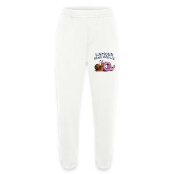 L’amour rend aveugle – humour escargot scotch - Pantalon de jogging bio épais fabriqué en UE - OFF WHITE - Devant