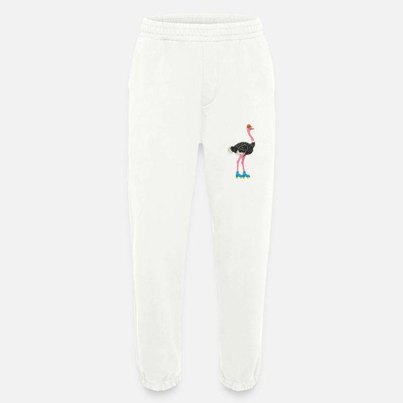 Flamingo mit Rollschuhen und Hut - Heavyweight Jogginghose - made by SPREAD  - OFF WHITE