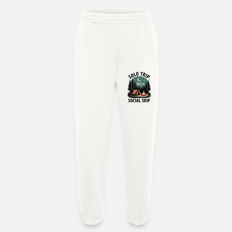 Solo statt Smalltalk | Camping Introvertiert - Heavyweight Jogginghose - made by SPREAD  - OFF WHITE