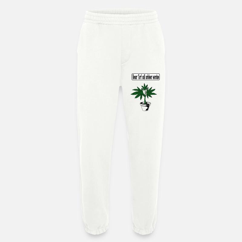 Cannabis-Design - Heavyweight Jogginghose - made by SPREAD  - OFF WHITE