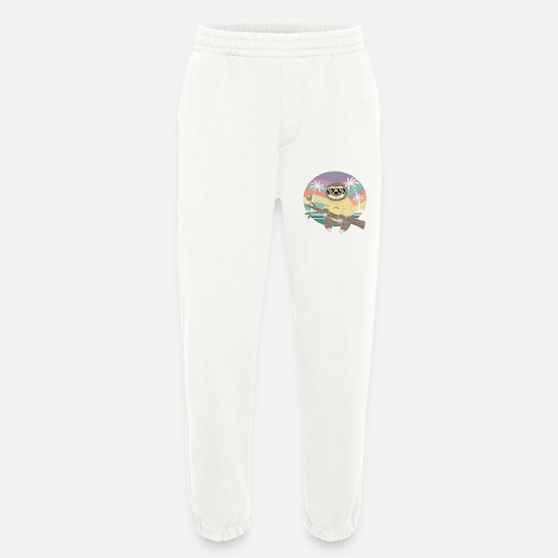 Cool Sloth Retro Summer Palm Trees - Heavyweight Jogging Pants - made by SPREAD - OFF WHITE