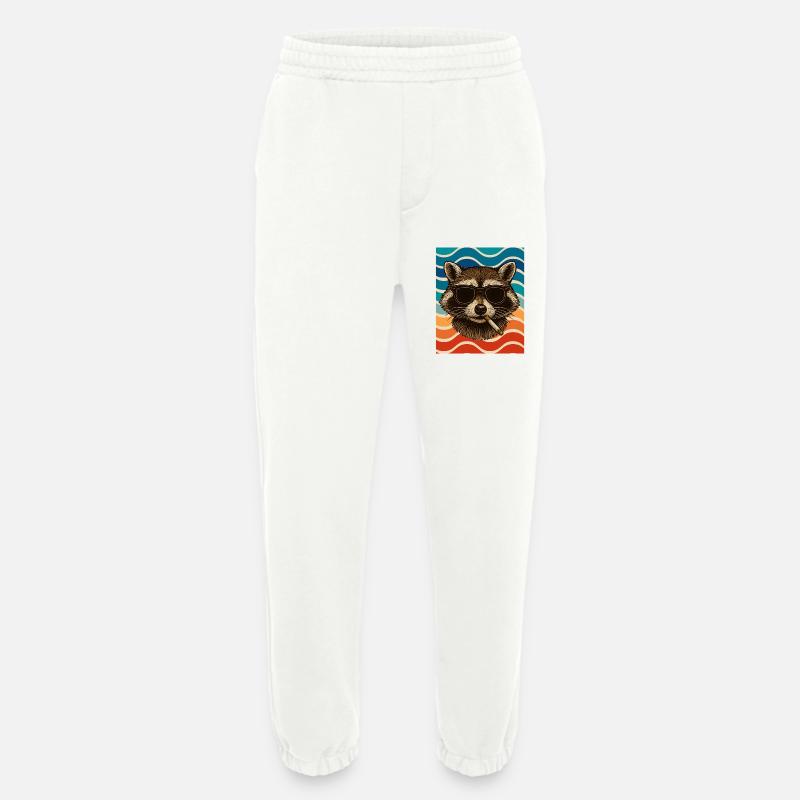 Waschbär mit Sonnenbrille Zigarette - Heavyweight Jogginghose - made by SPREAD  - OFF WHITE