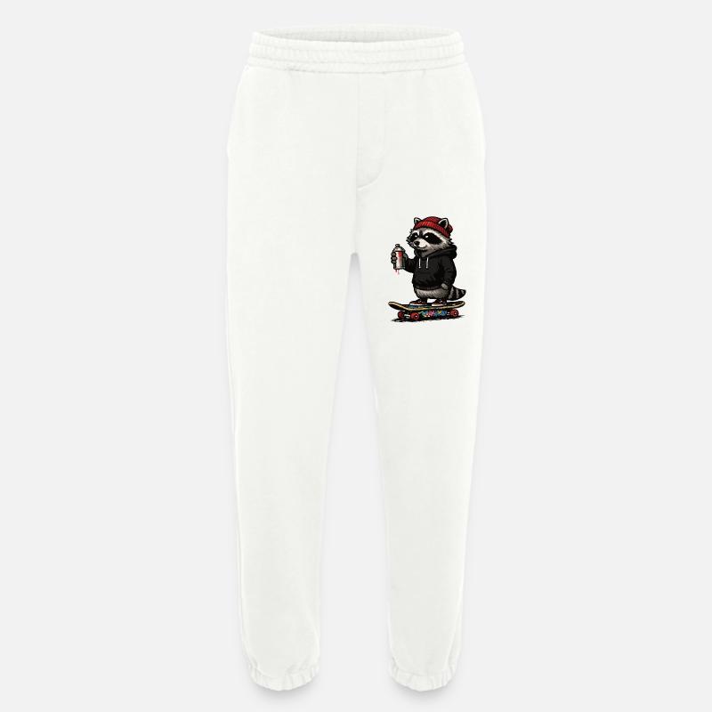 Waschbär Skate Graffiti - Heavyweight Jogginghose - made by SPREAD  - OFF WHITE