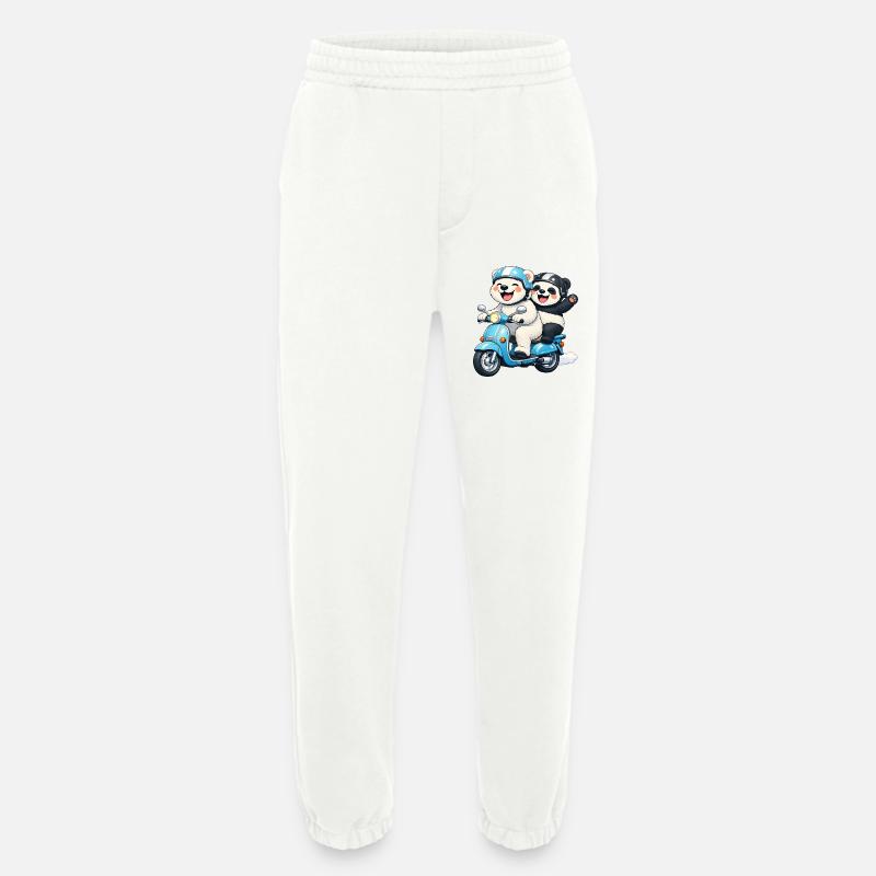 Eisbär und Pandabär auf einem Roller - Heavyweight Jogginghose - made by SPREAD - OFF WHITE