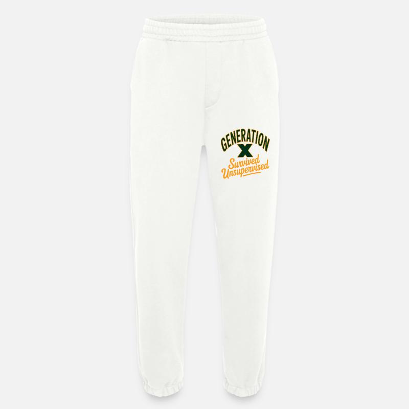 Generation X Survived Unsupervised - Heavyweight Jogging Pants - made by SPREAD  - OFF WHITE