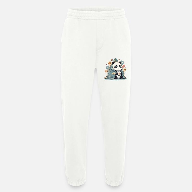 Cuddly panda under cloud cover - Heavyweight Jogging Pants - made by SPREAD  - OFF WHITE
