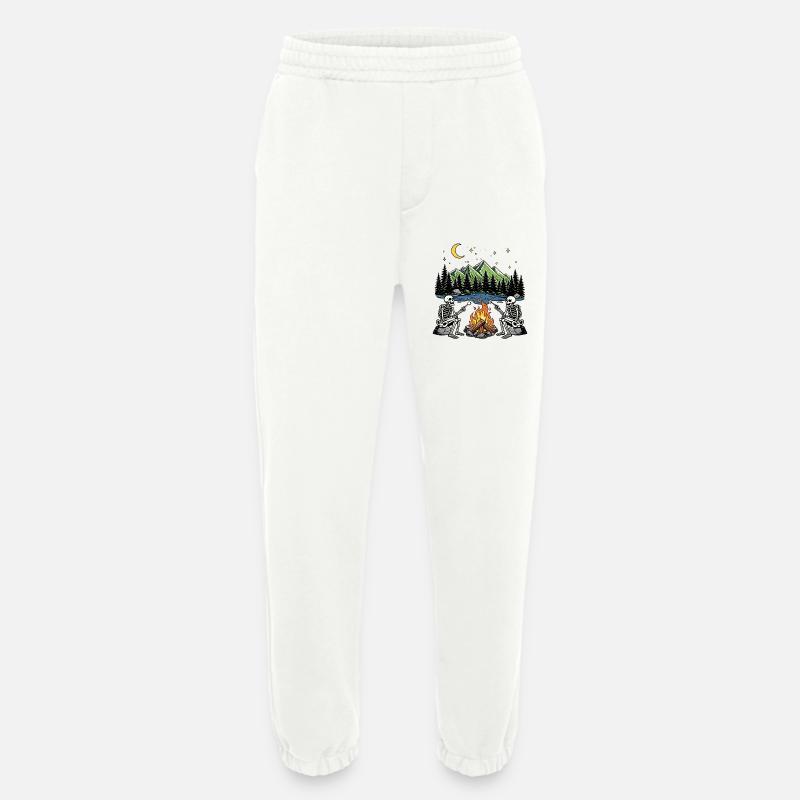 Skeleton Campfire Night Marshmallow Camping Camp - Heavyweight Jogginghose - made by SPREAD  - OFF WHITE